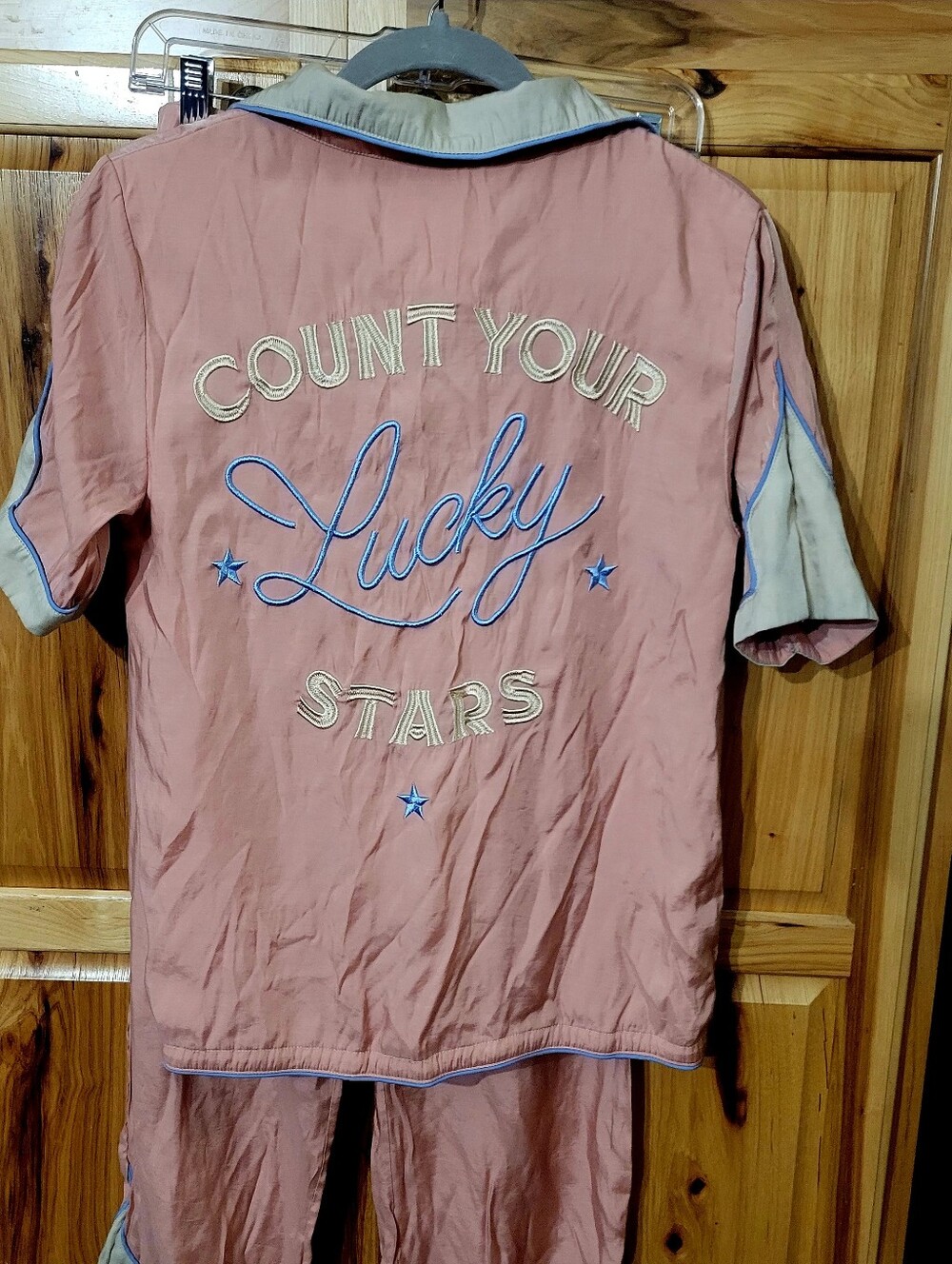 Understated Leather Count Your Lucky Stars Sz Sm Silk Pajamas